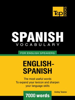 cover image of Spanish Vocabulary for English Speakers